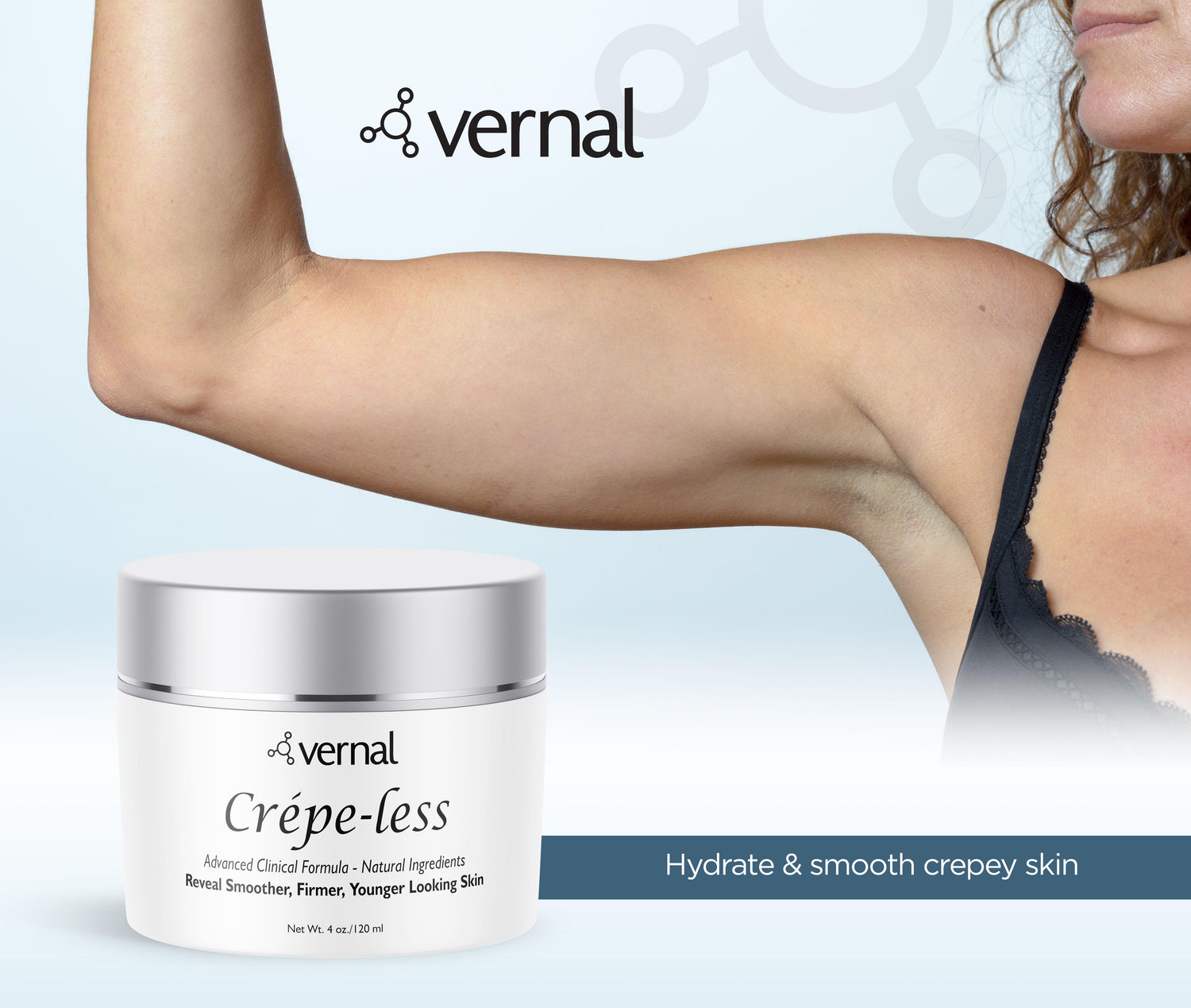 Crepey skin firming cream to repair crepey arms, neck, legs, chest and –  Vernal Brands